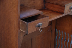 Detail hand dovetailed drawer construction.